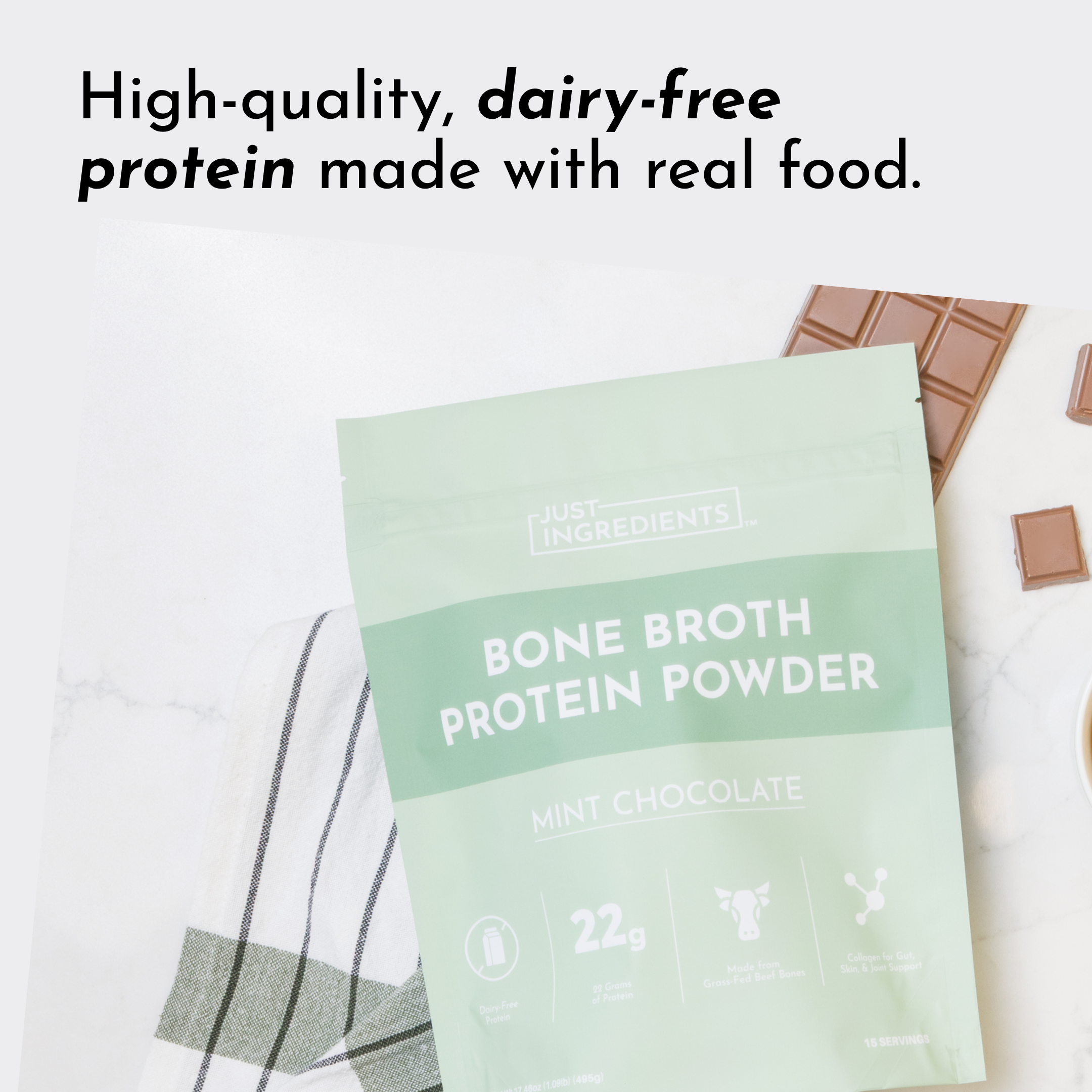 Mint Chocolate Bone Broth Protein Powder