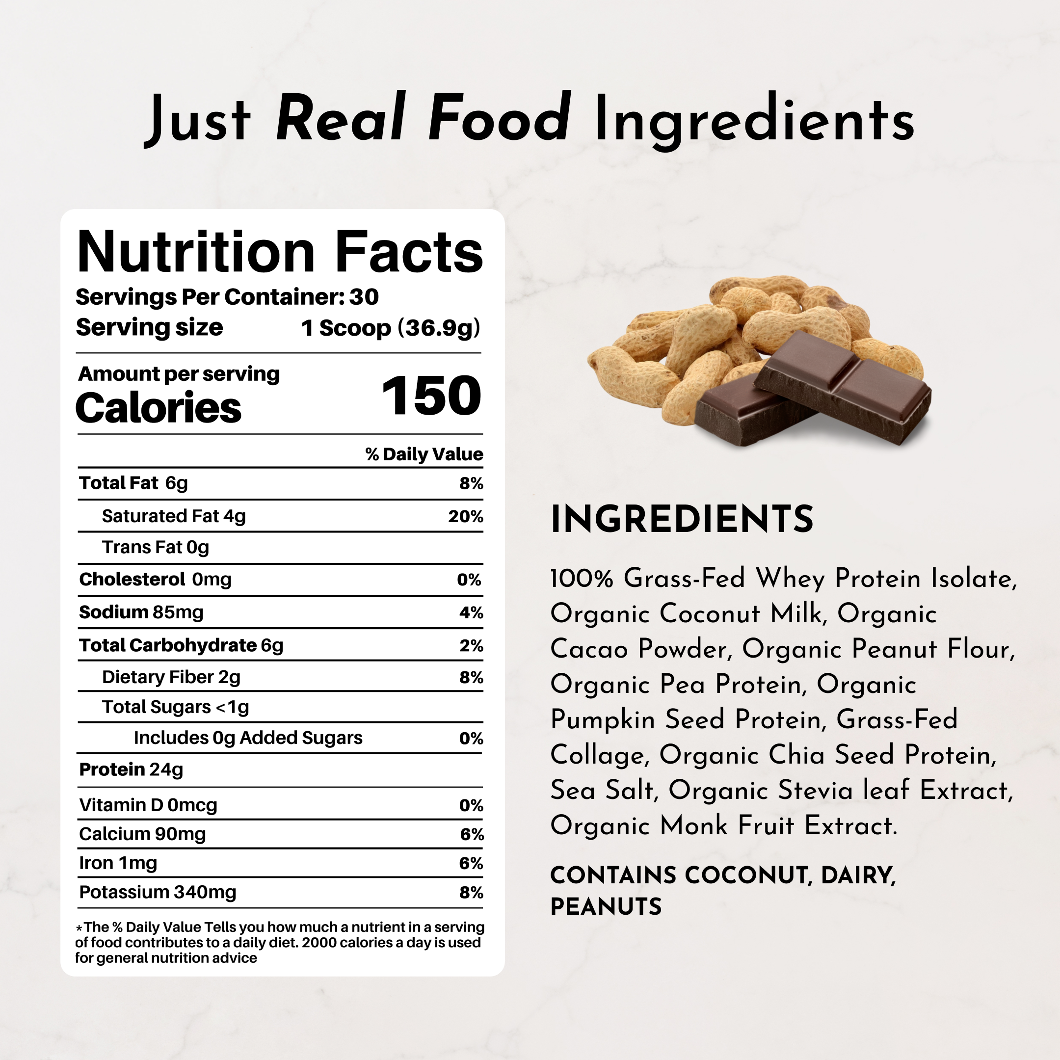 Creamy Peanut Butter Chocolate Protein Powder