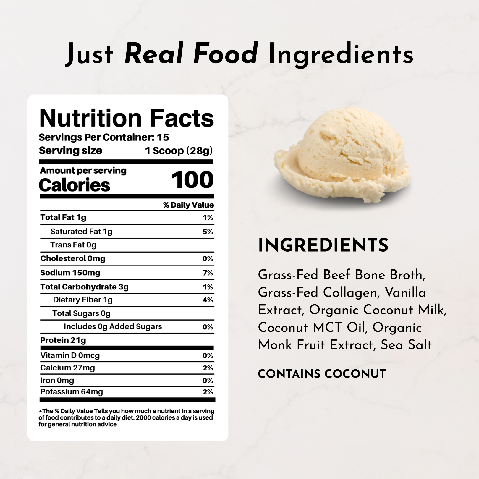 French Vanilla Bone Broth Protein Powder