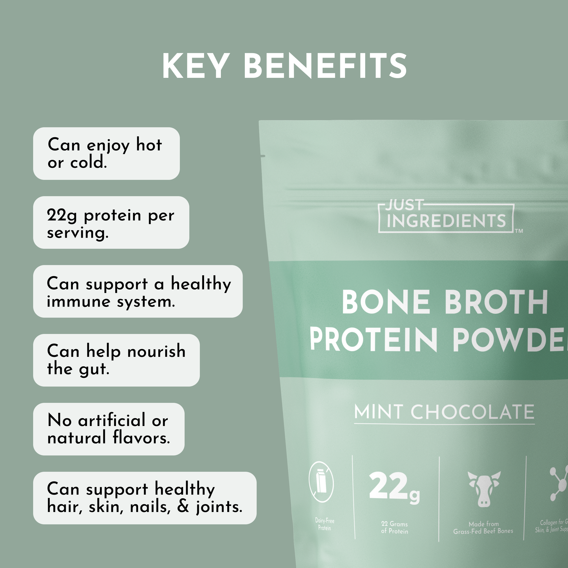 Mint Chocolate Bone Broth Protein Powder
