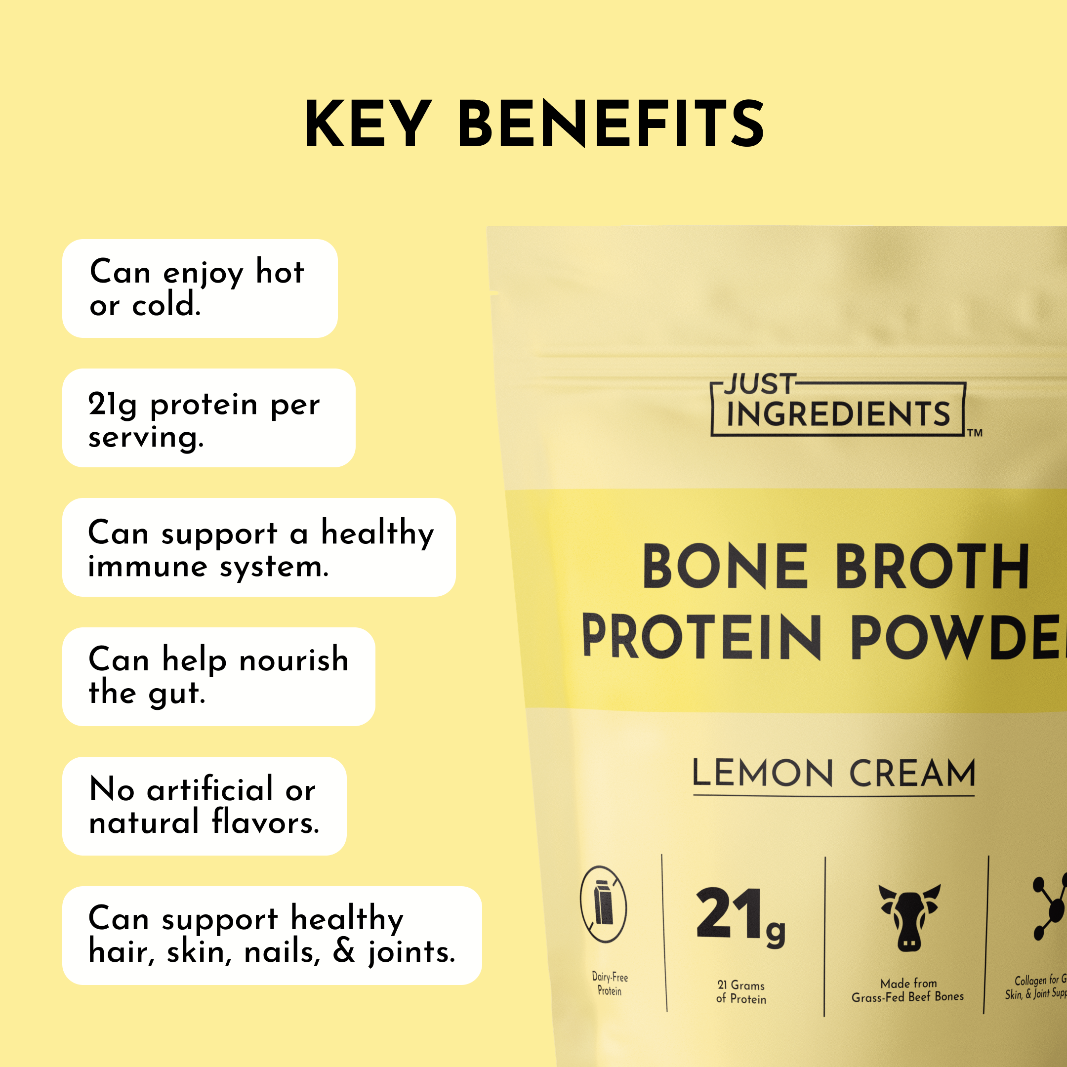 Lemon Cream Bone Broth Protein Powder