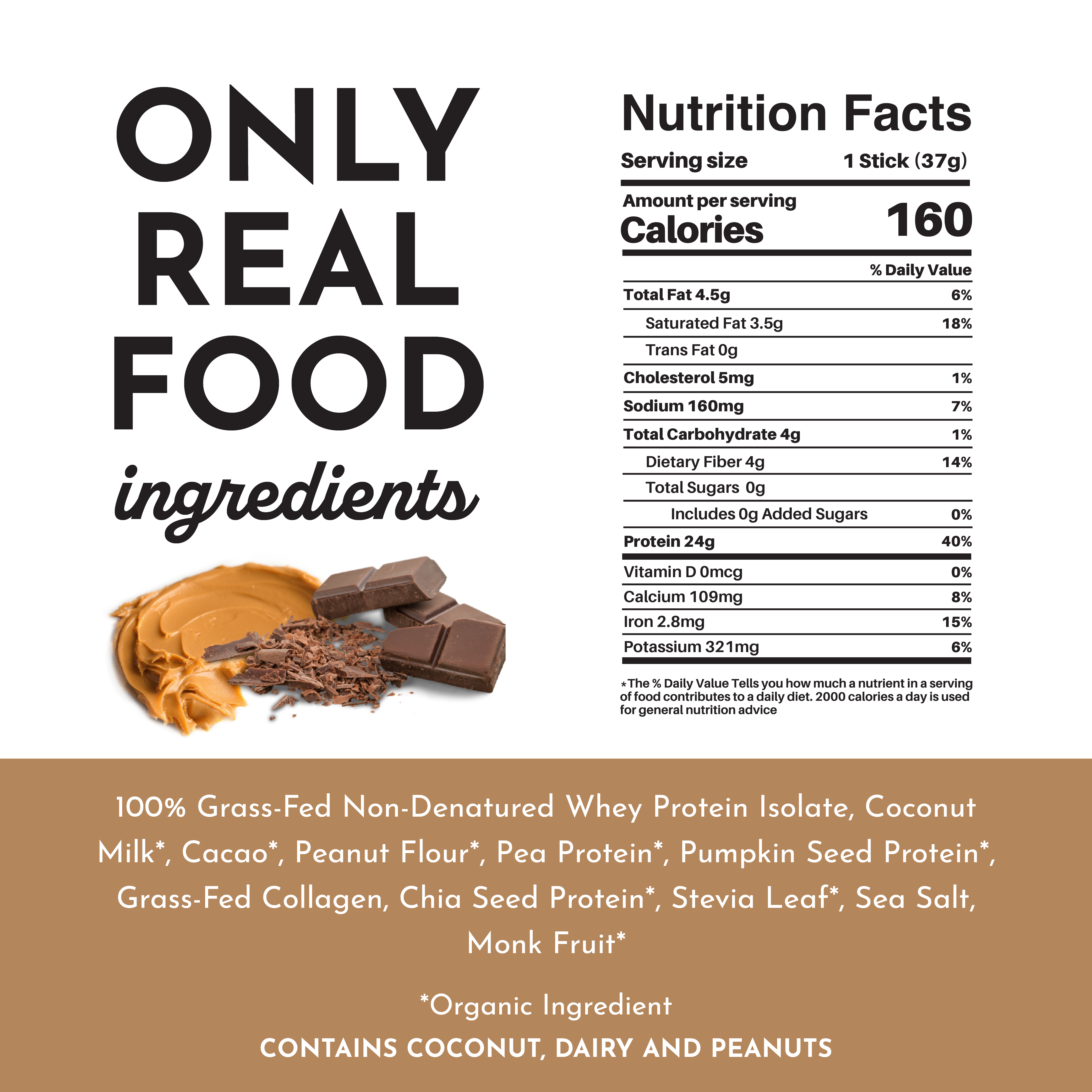 Creamy Peanut Butter Chocolate Protein Powder Stick