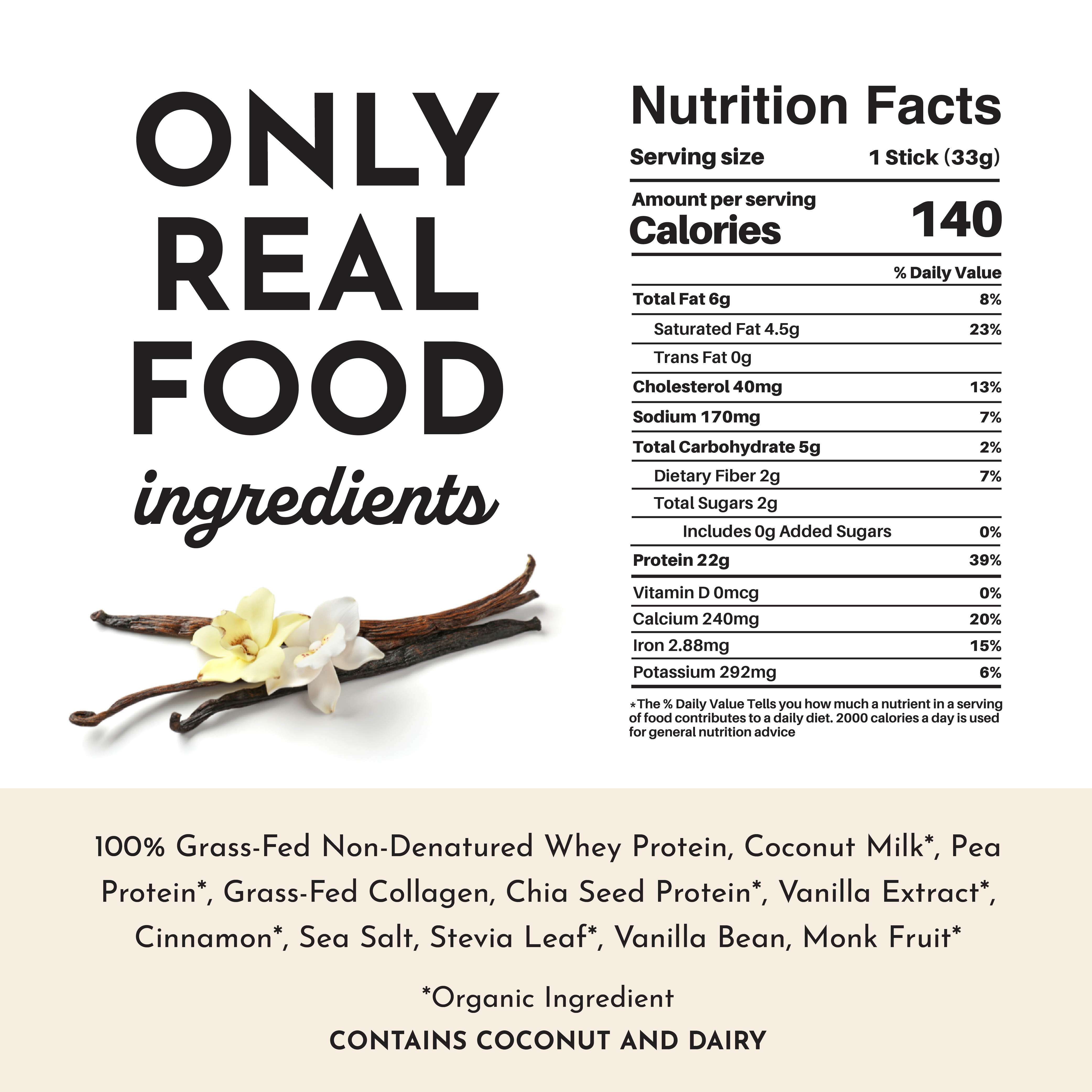 Vanilla Bean Protein Powder Stick