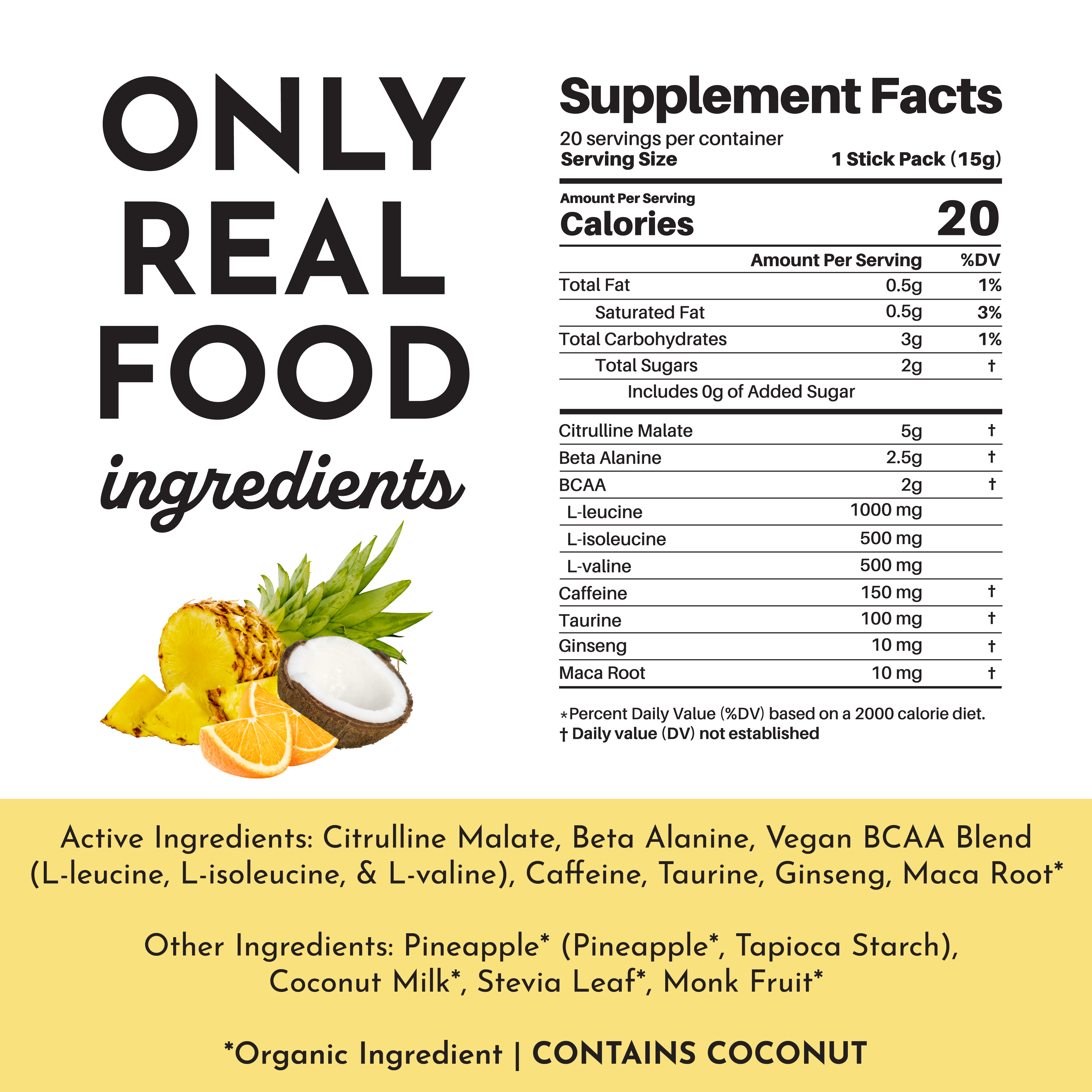 Tropical Paradise Pre-Workout Single Serving Packs (20)