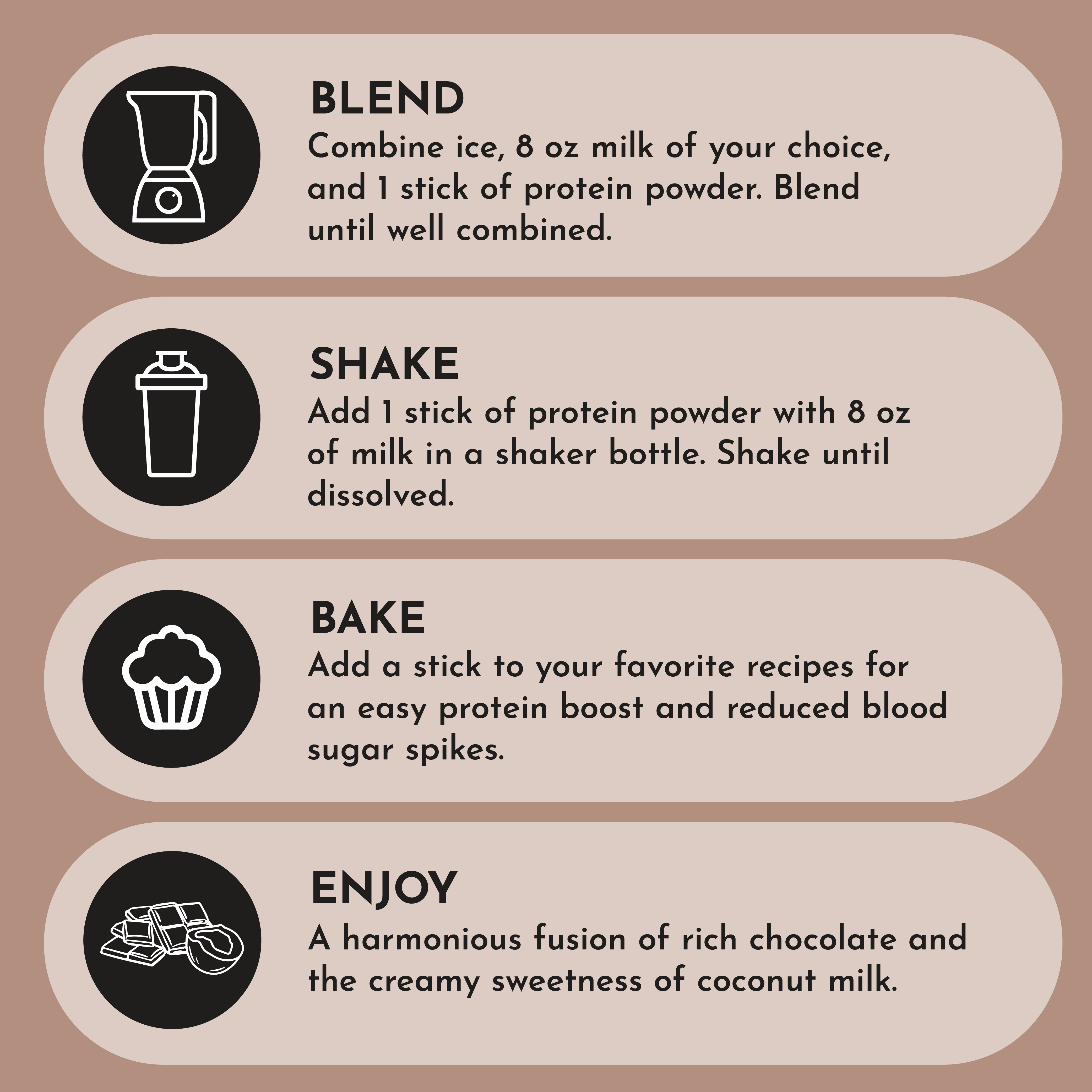 Coconut Chocolate Protein Powder Stick