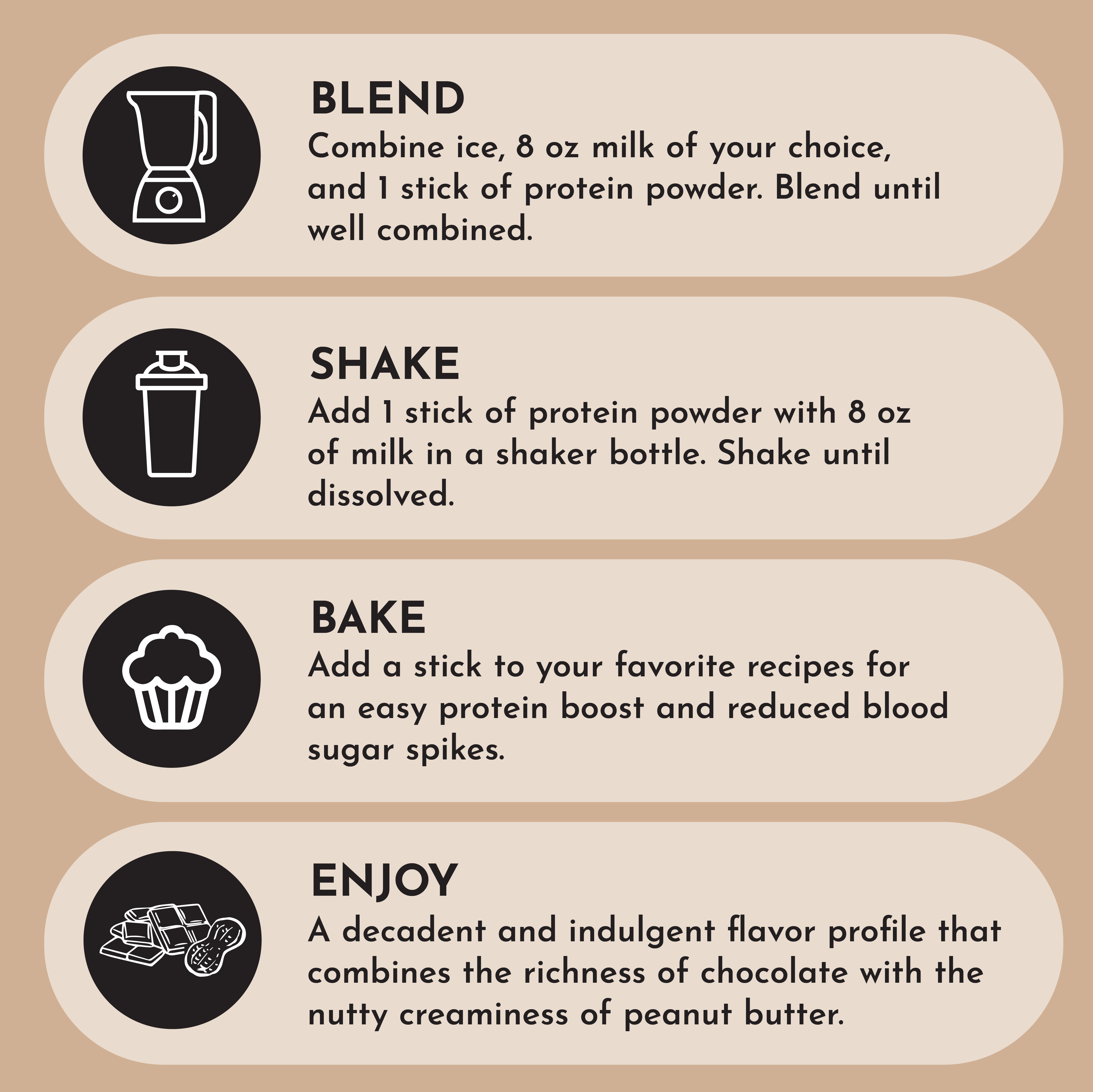 Creamy Peanut Butter Chocolate Protein Powder Stick