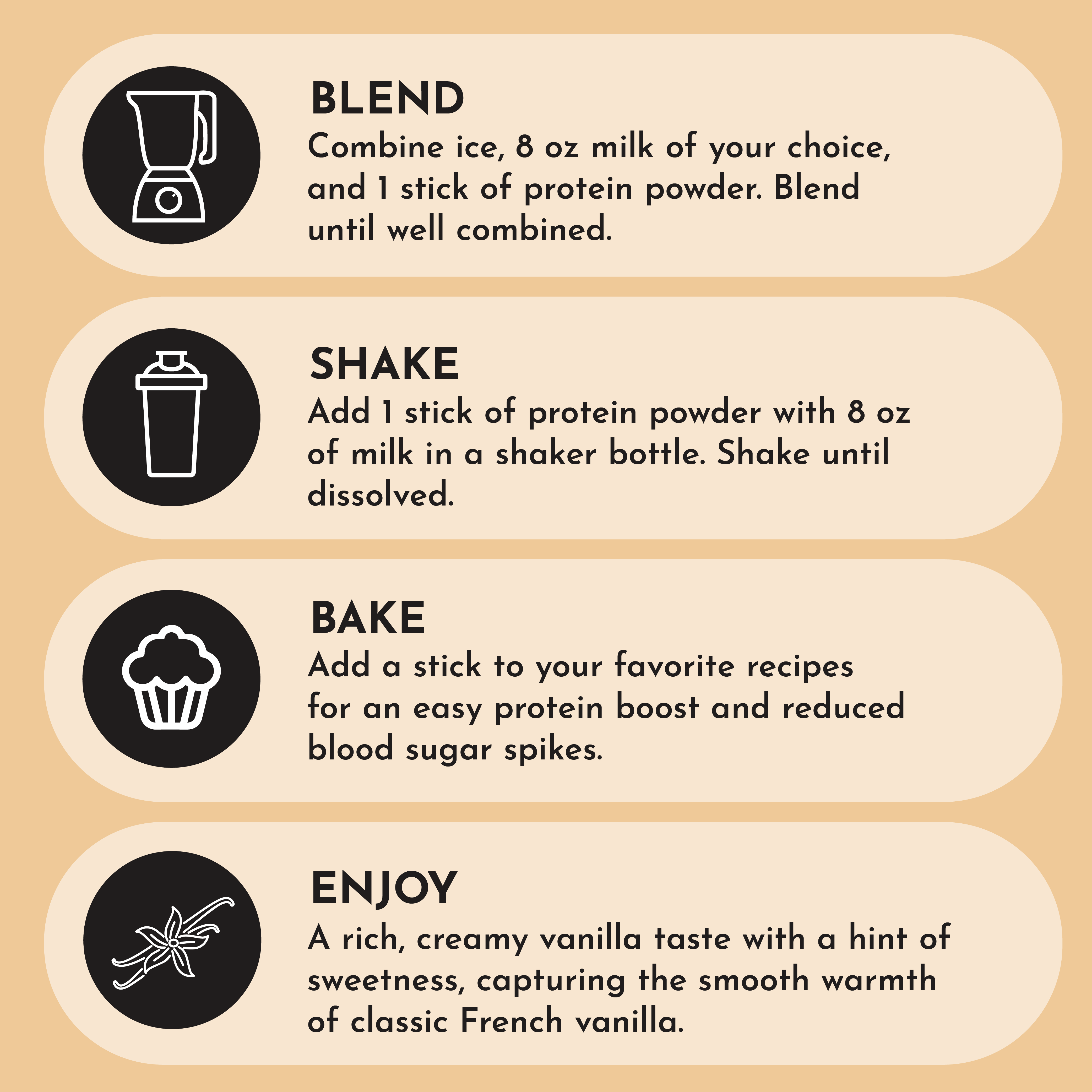 French Vanilla Protein Powder Stick