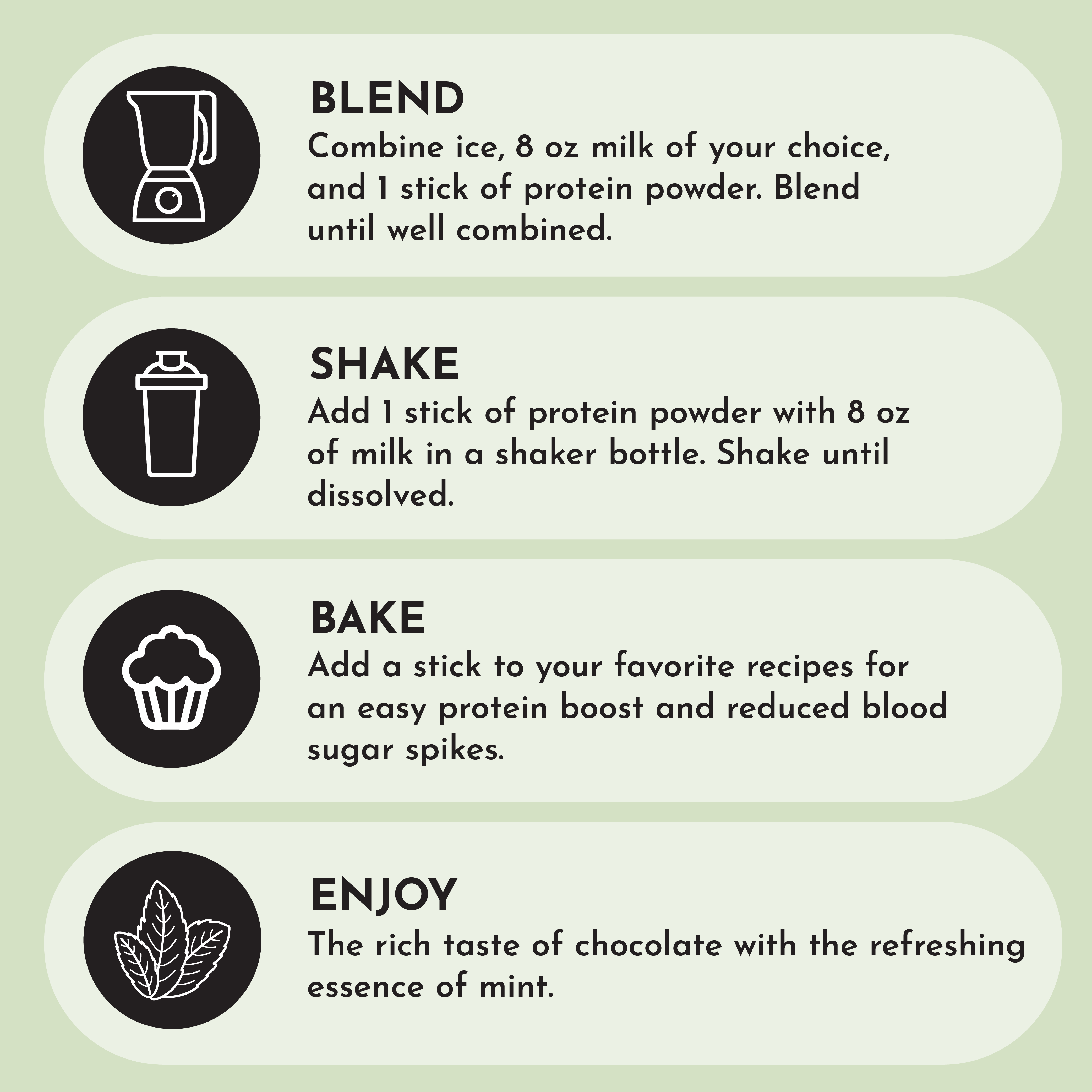 Mint Chocolate Protein Powder Stick