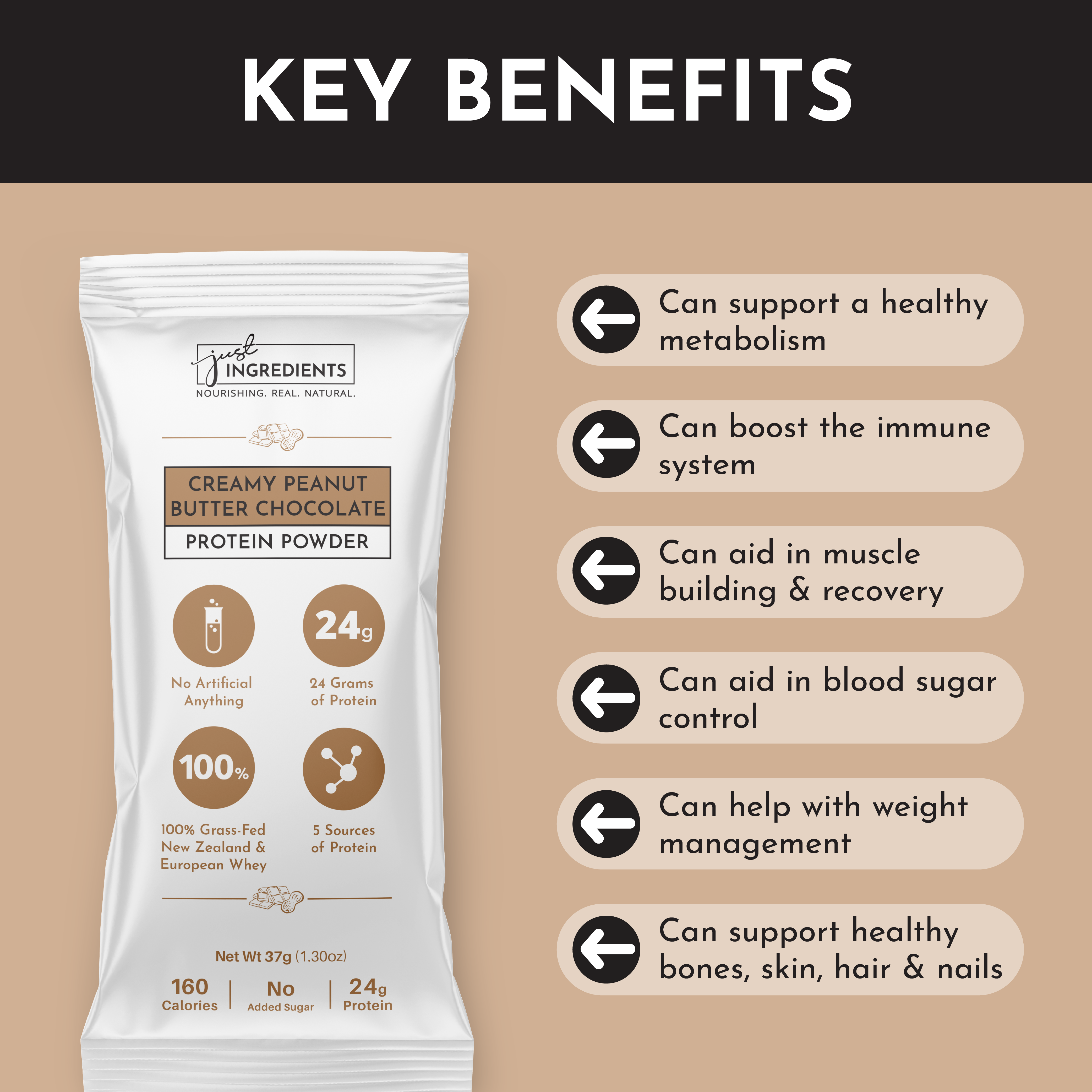 Creamy Peanut Butter Chocolate Protein Powder Stick