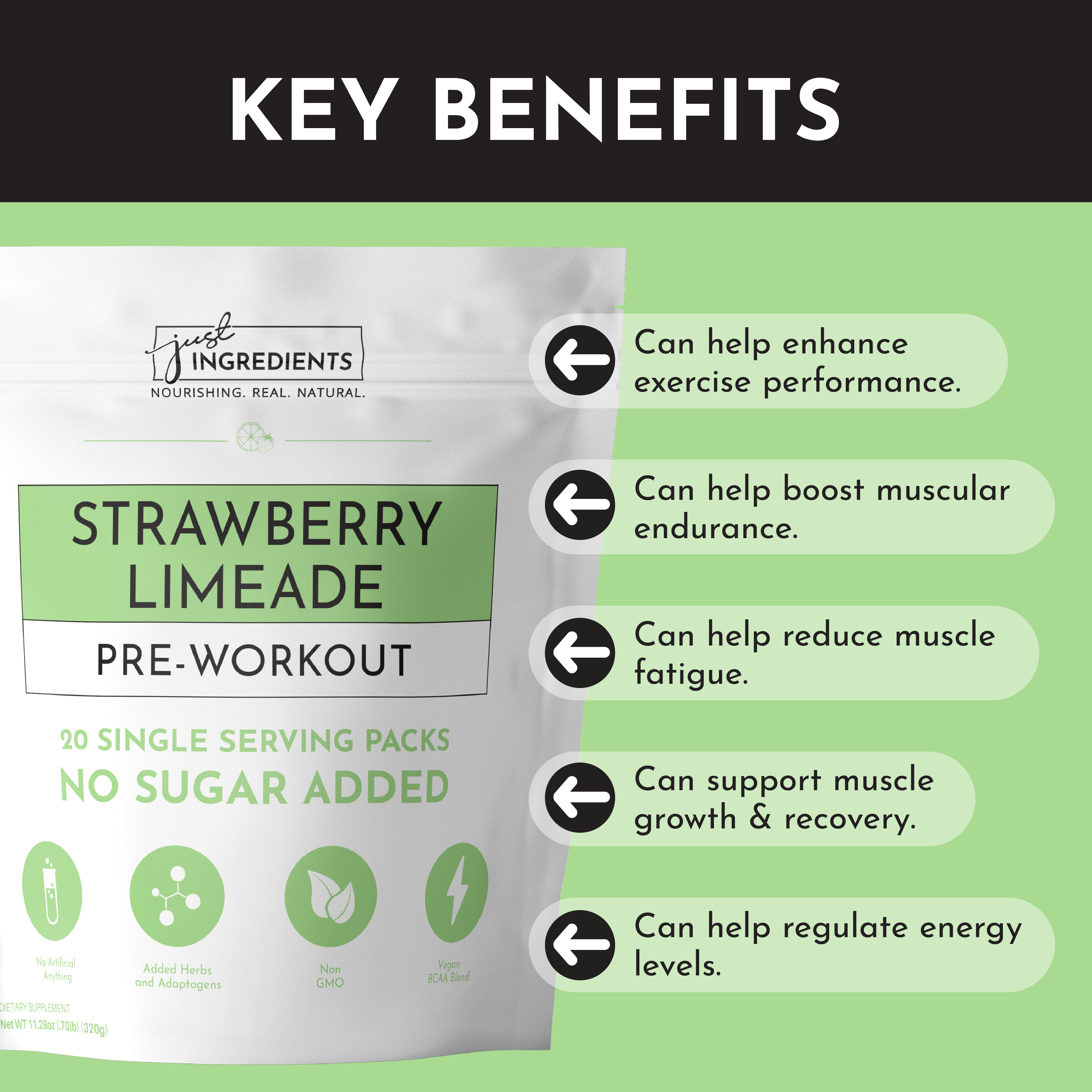 Strawberry Limeade Pre-Workout Single Serving Packs (20)