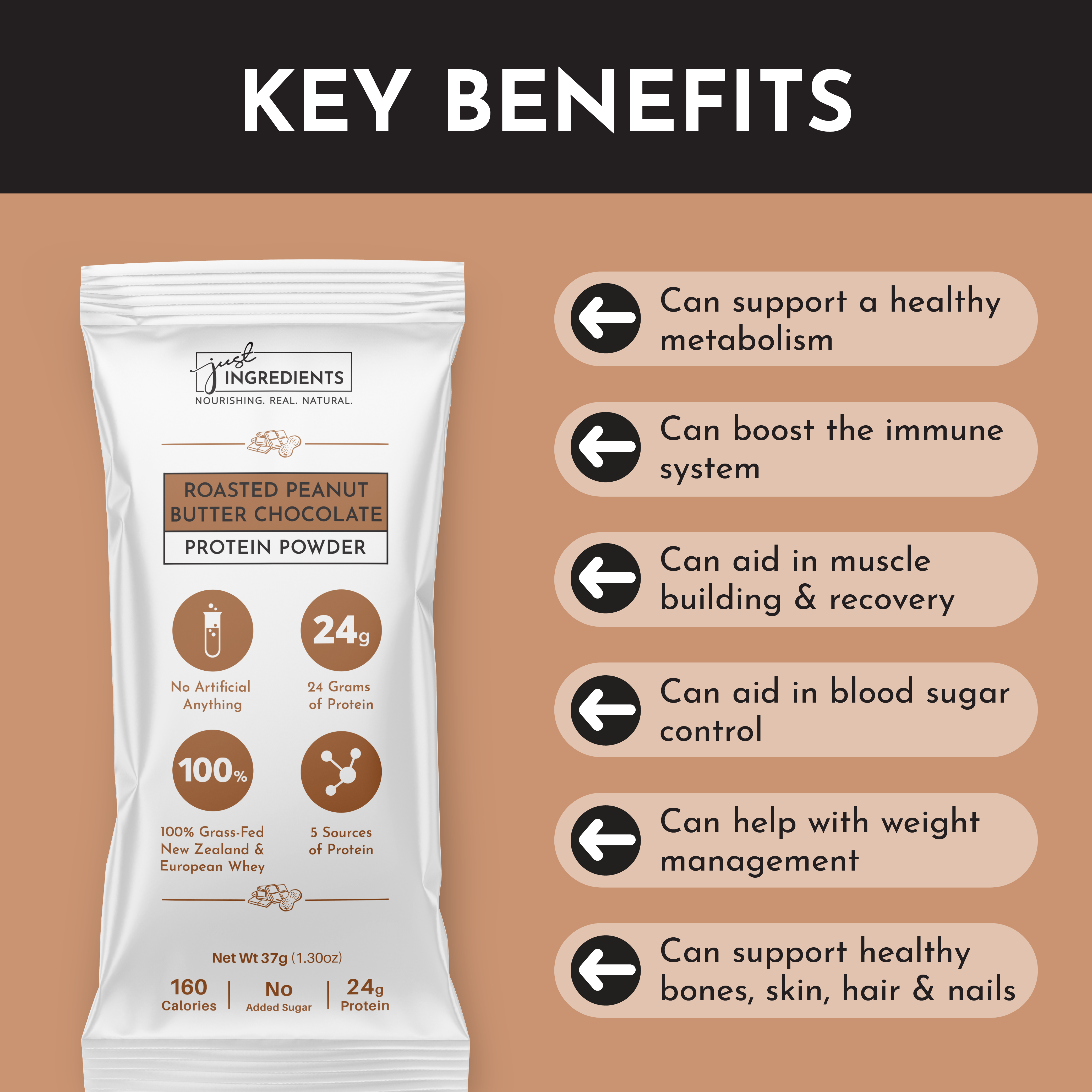 Roasted Peanut Butter Chocolate Protein Powder Stick