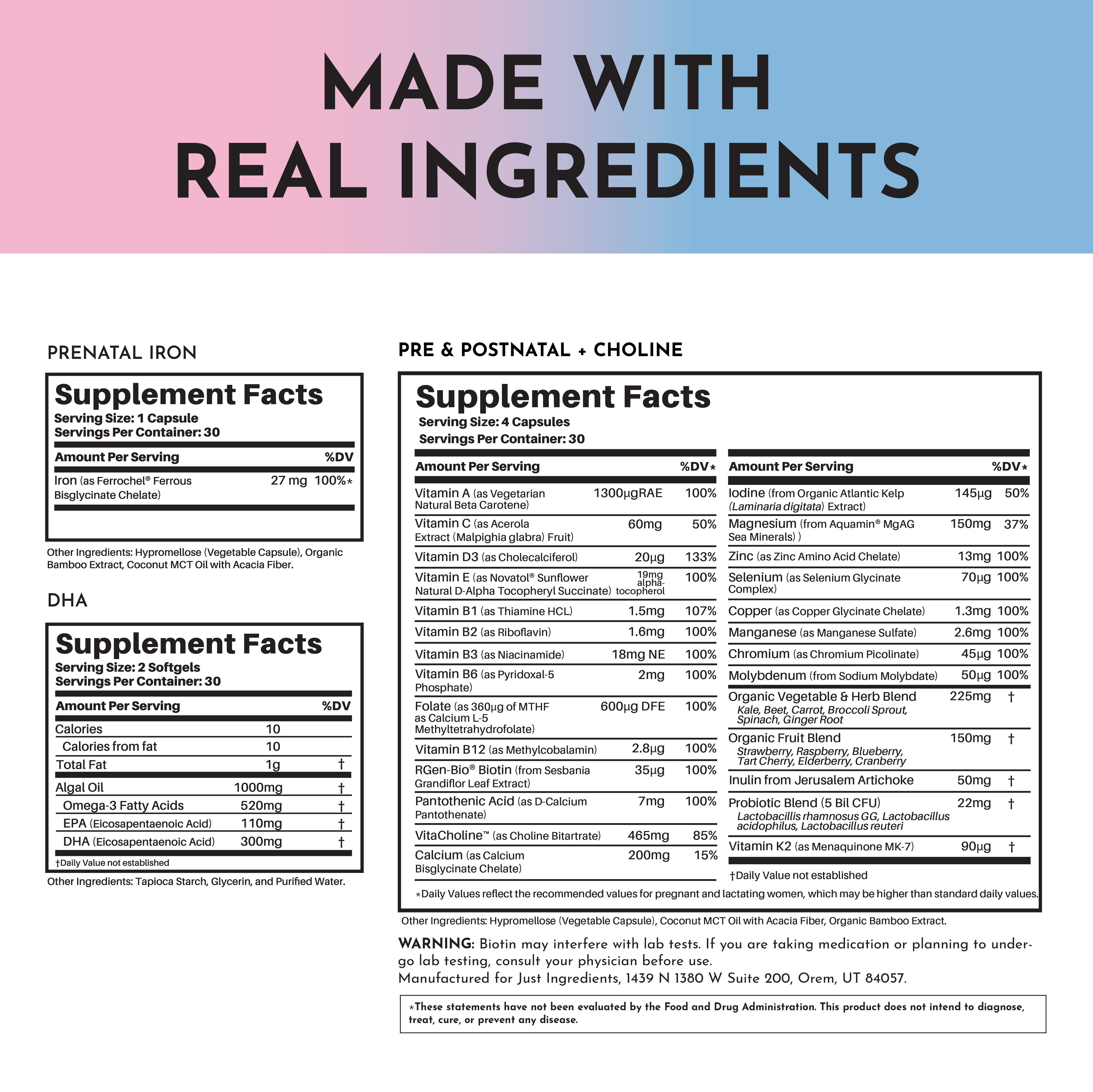 Prenatal & Postnatal + DHA + Iron