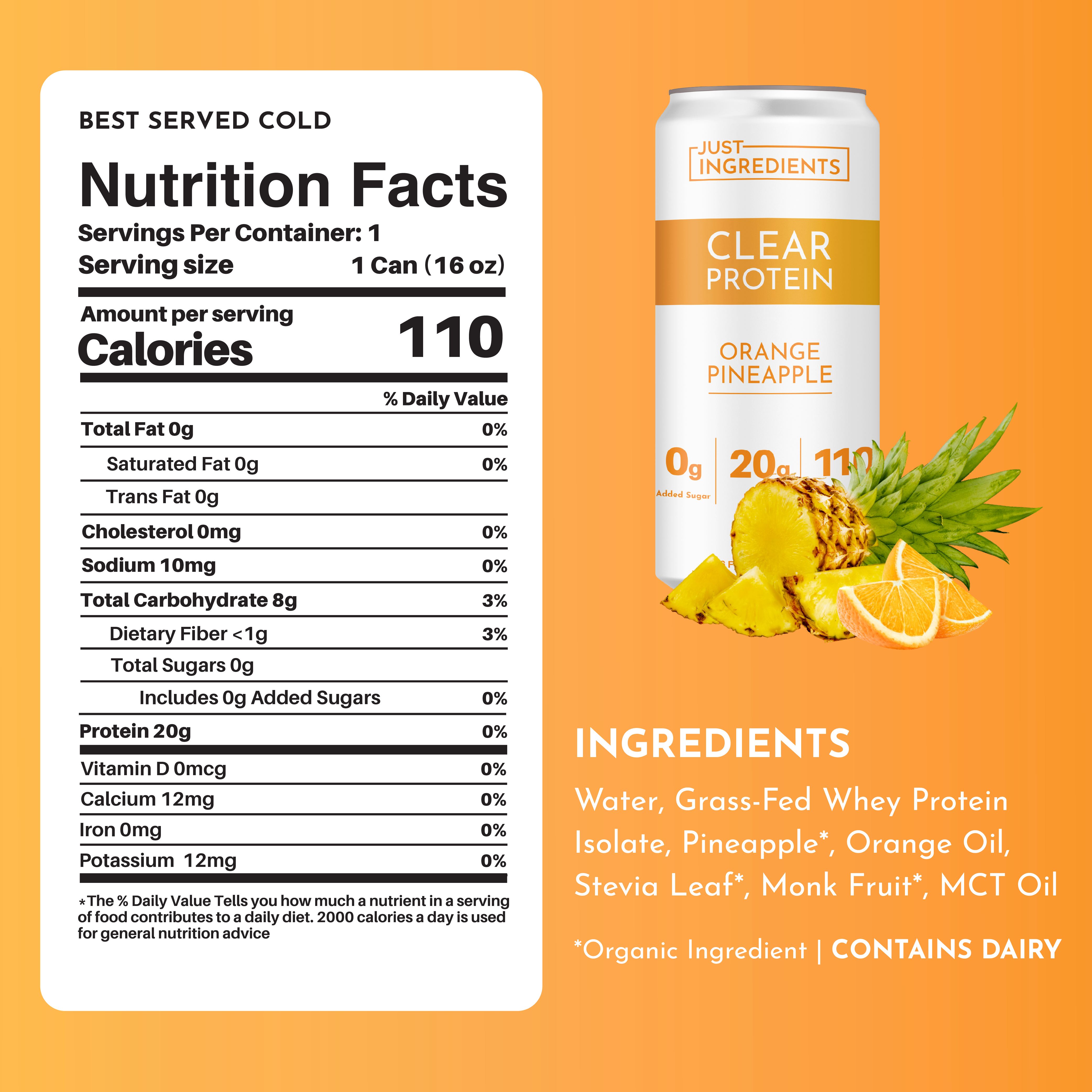 Orange Pineapple Clear Protein (8 pack)