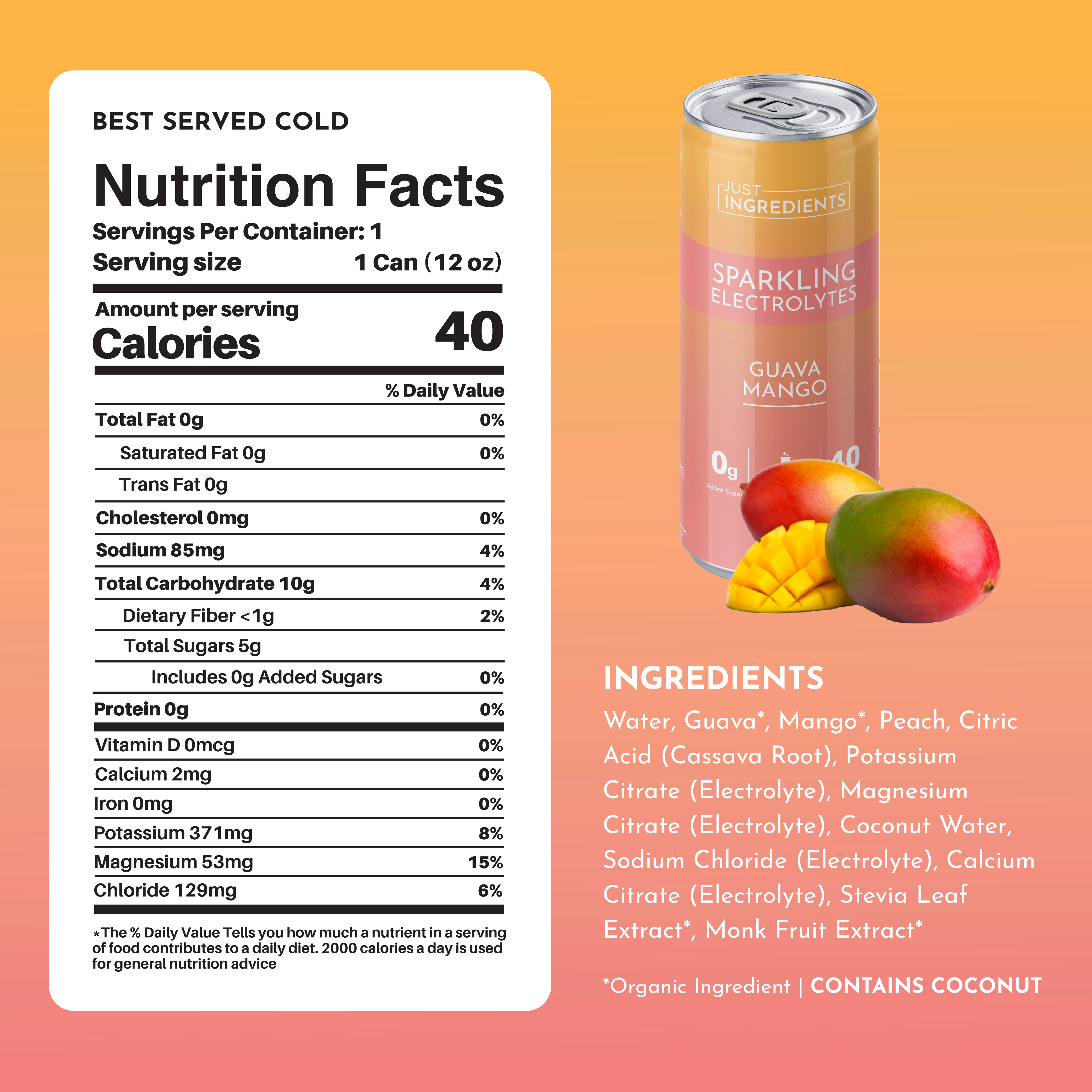 Guava Mango Sparkling Electrolytes (8 pack)