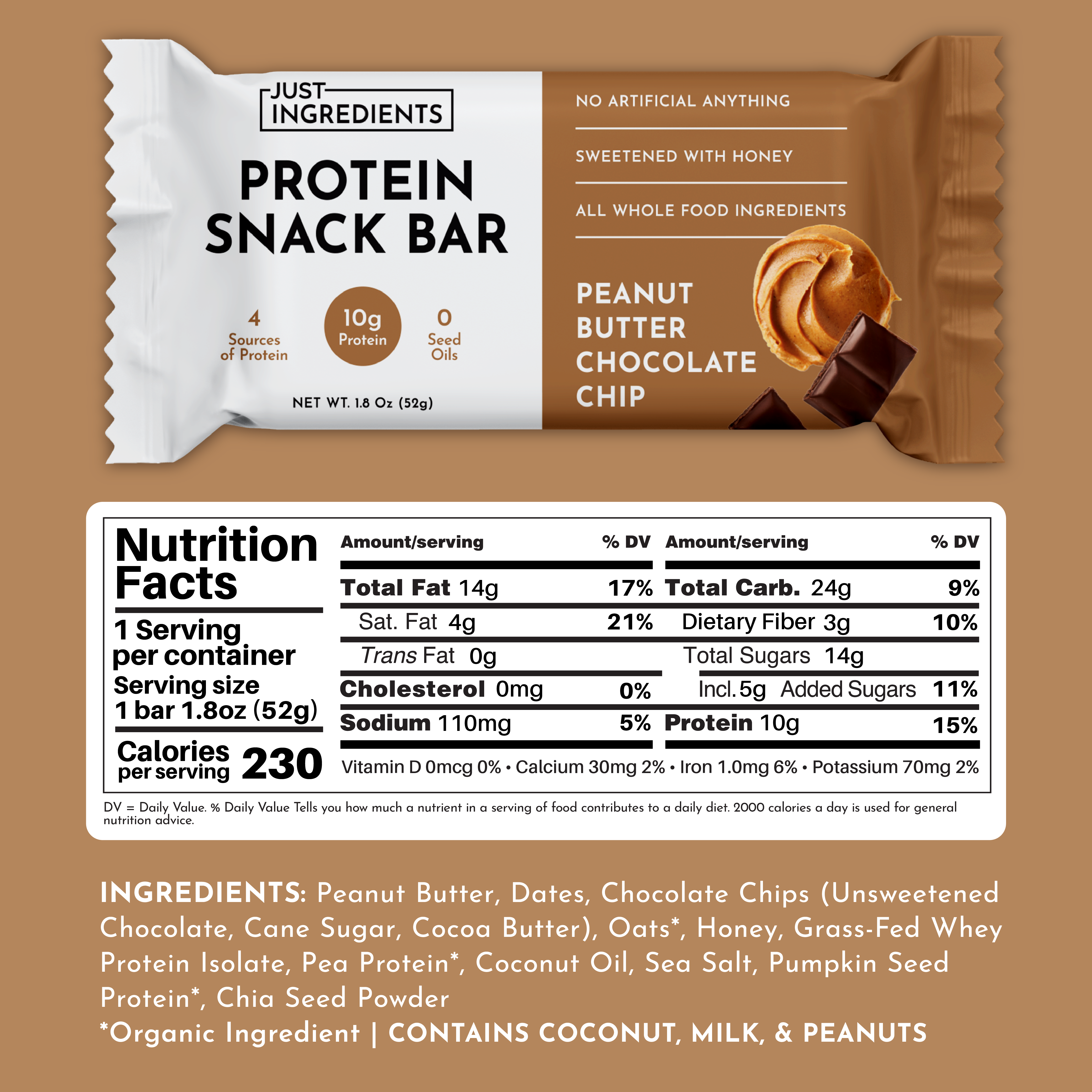 Protein Snack Bar - Peanut Butter Chocolate Chip (12-pack)