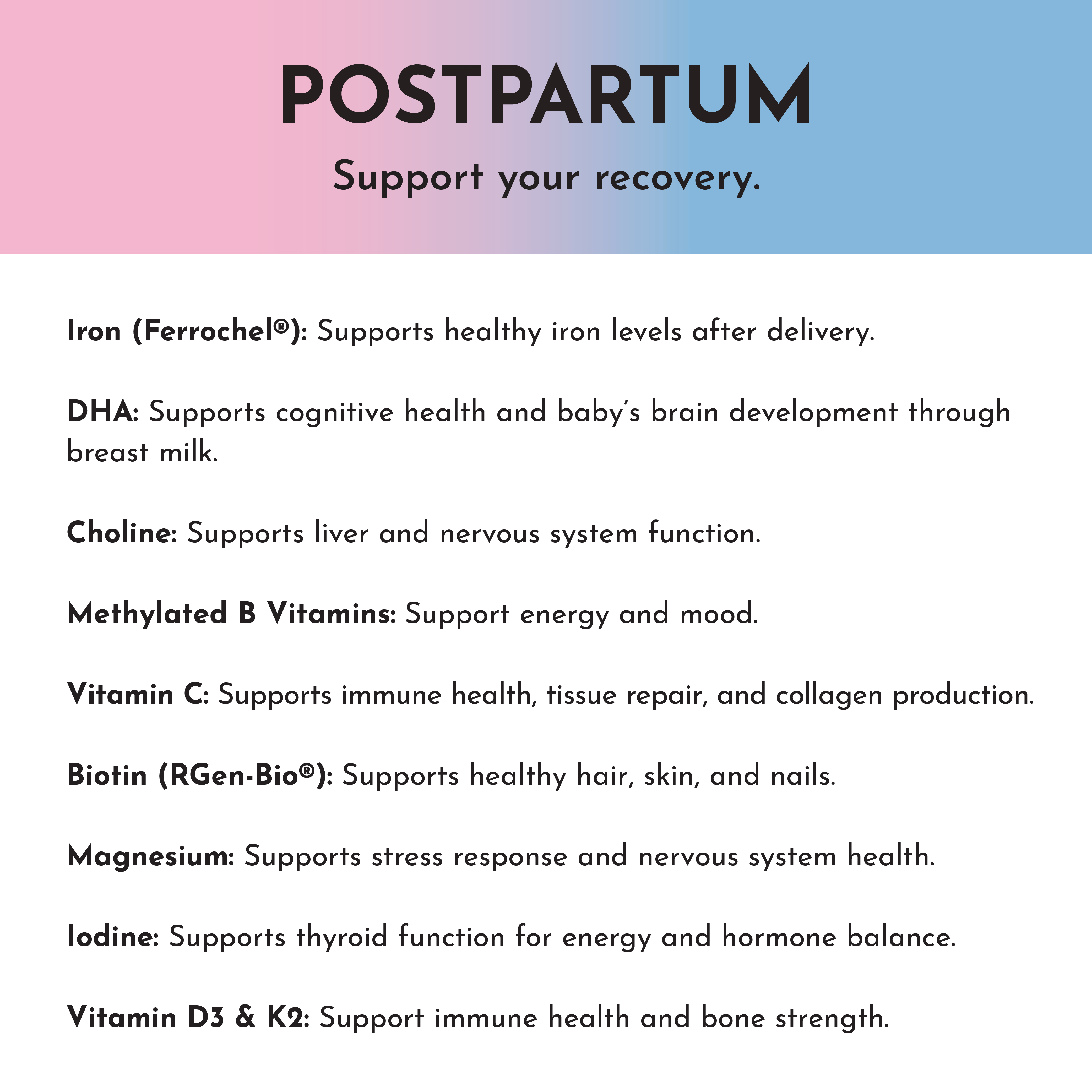 Prenatal & Postnatal + DHA + Iron